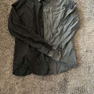 Two-Tone light gray and dark Gray Button-Up Shirt